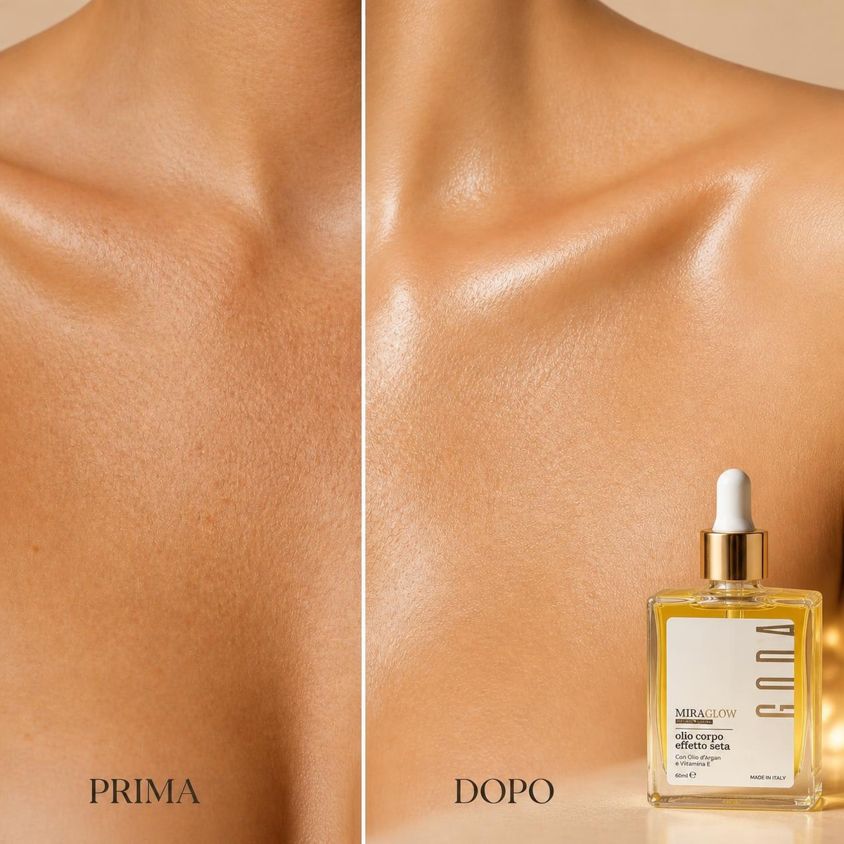 Olio Corpo Effetto Seta: Elimina Pelle Secca, Ruvida e Spenta